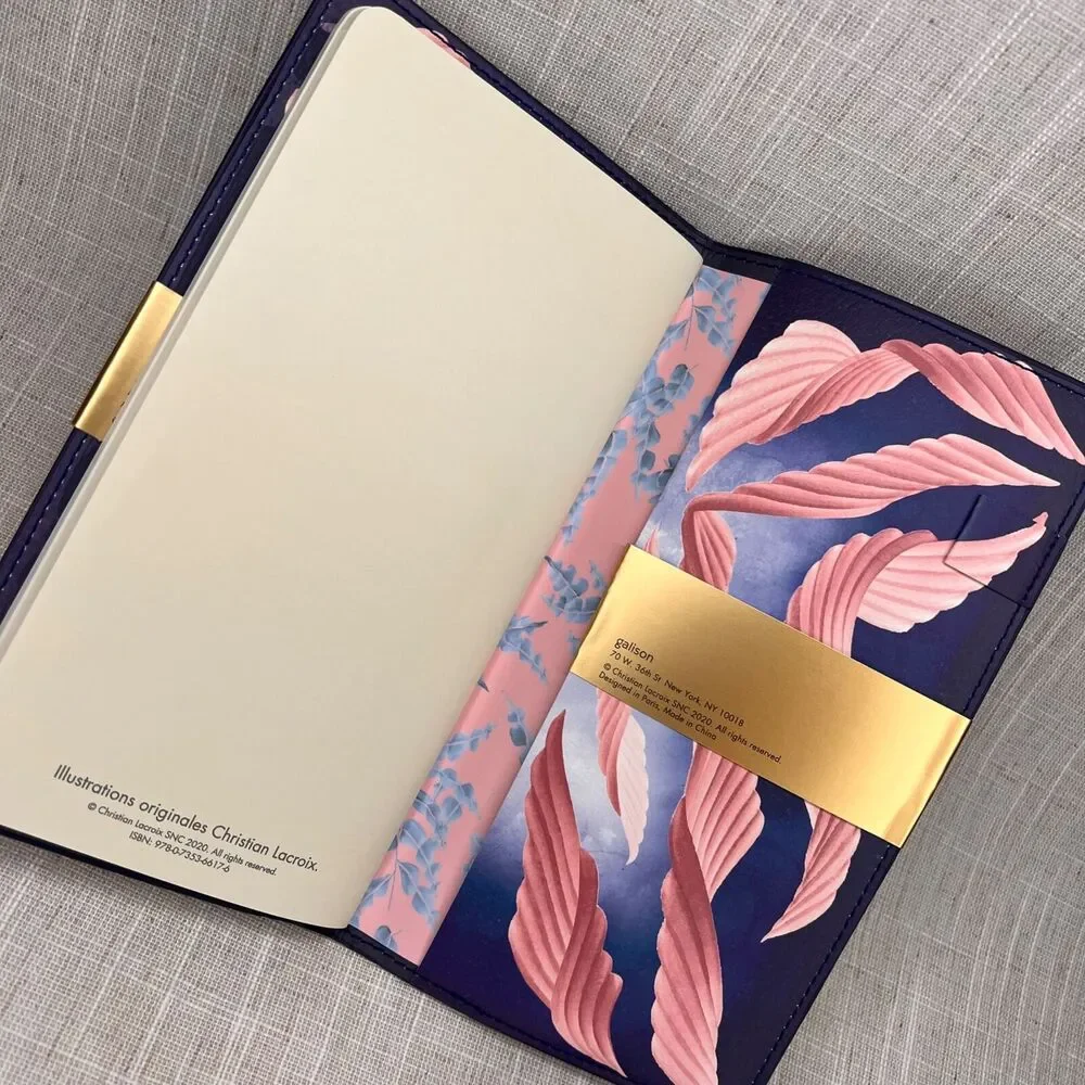 Christian Lacroix Travel Journal Soft Notebook Cascade Pink Blue Vegan Cover